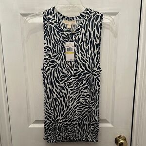 MICHAEL Michael Kors Black and White Graphic Muscle Tee Size M